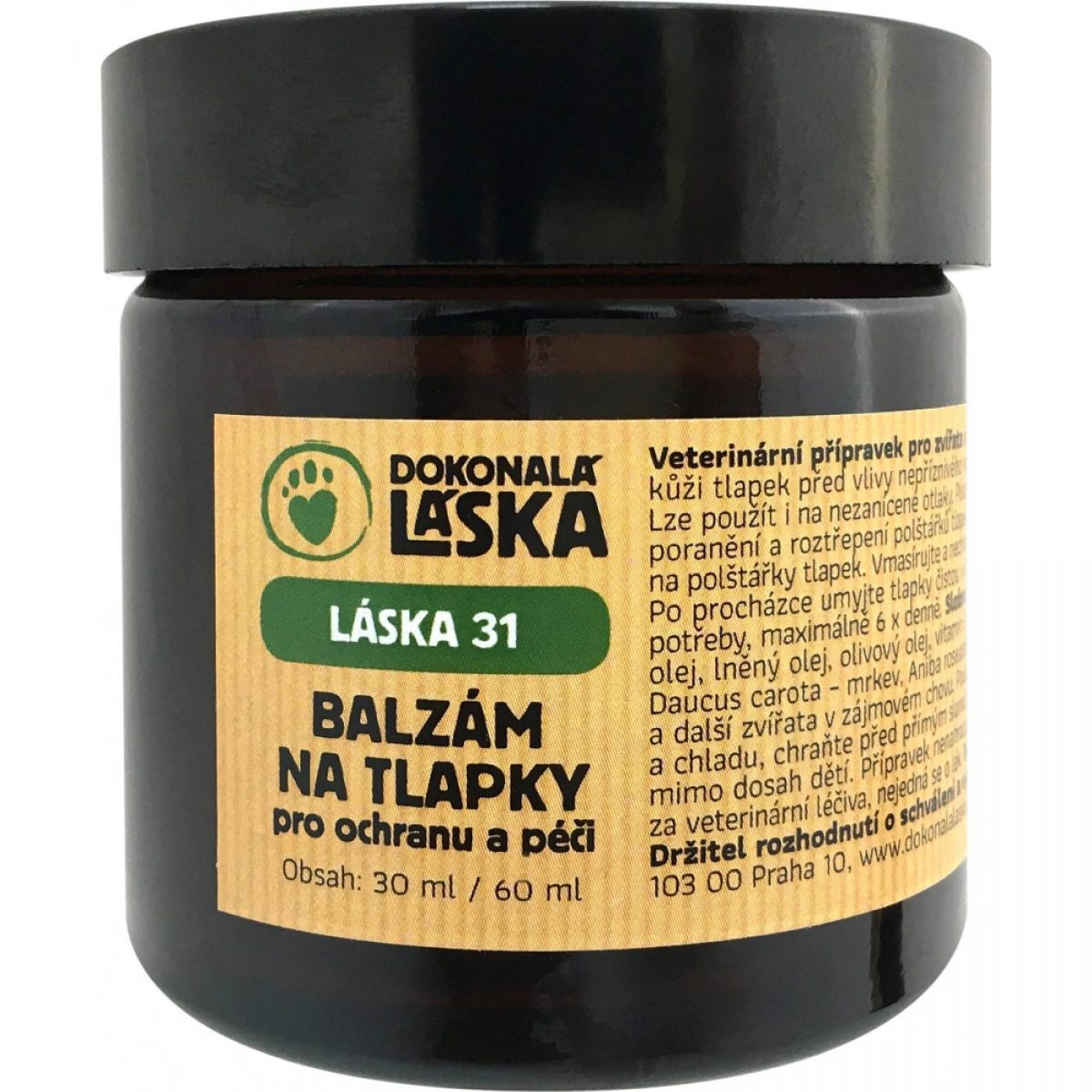 LÁSKA 31 Balzám na tlapky pro ochranu a péči 60ml