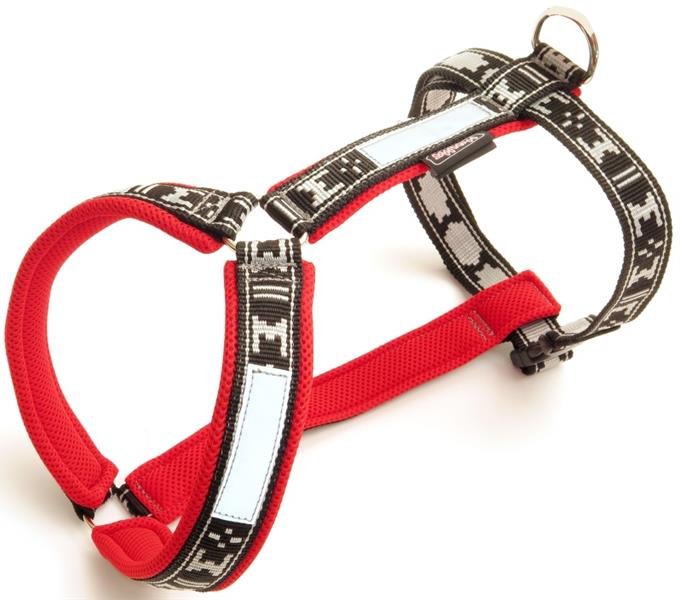 Postroj nylon Run - červ. ManMat vel.M-krk 45-48cm