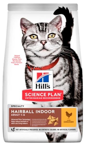 Hills Science Plan Feline  Adult Hairball "for Indoor cats" Chicken 3kg