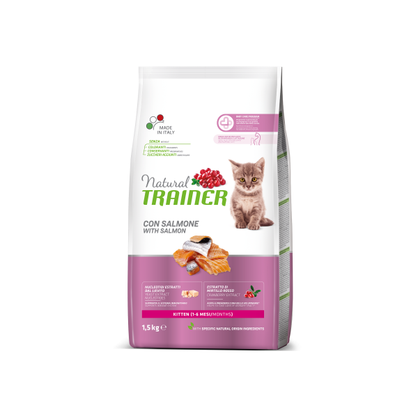 TRAINER Natural Cat Kitten losos 1,5kg