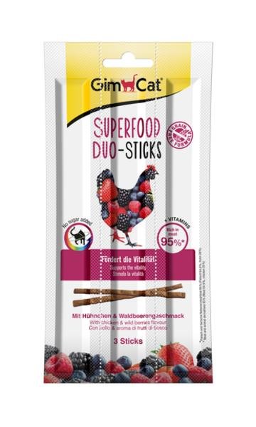 Gimbornorn GimCat SUPERFOOD DUO STICKS kuře lesní plody 3 ks