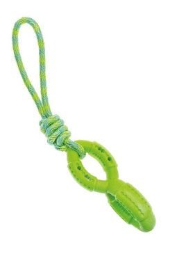 Hračka pes kroužky s provázkem 48 cm