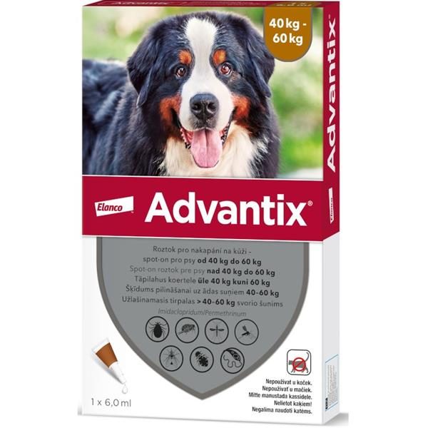 Advantix S.O. pes 40-60 kg a.u.v. sol 1 x 6 ml