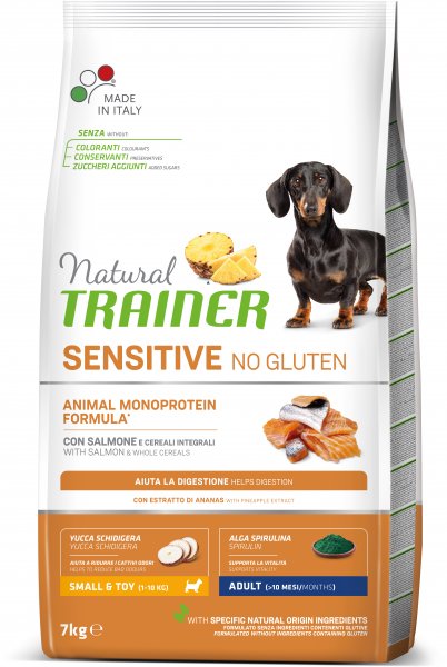 Trainer Natural Sensitive No gluten Adult Mini losos 7 kg