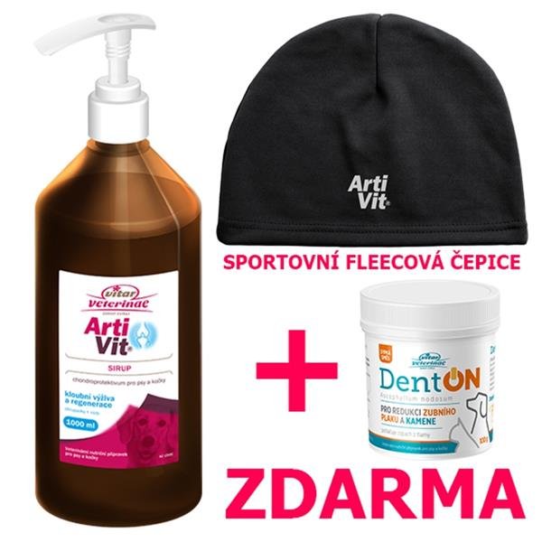 Artivit sir. 1000 ml + DentOn 100g a fleec čepice zdarma