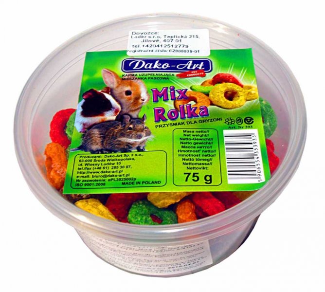 Extrudované kolečka hlodavec Dako 75 g