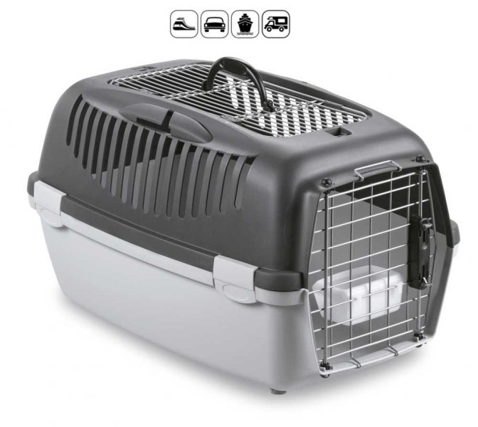 Přepravka pro psy a kočky Gulliver 3 DELUXE Top Free, 61x40x38cm, šedá
