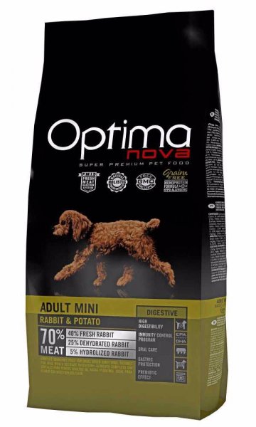 OPTIMAnova Dog Adult Mini Digestive Rabbit & Potato GF 6 kg
