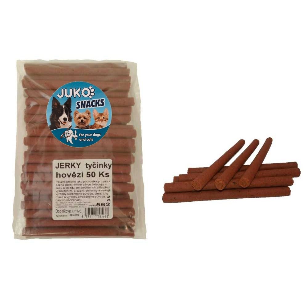 Jerky tyčinky hovězí JUKO Snacks (50 ks)