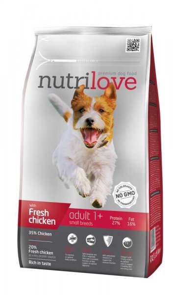 Nutrilove pes granule ADULT Small fresh kuřecí 1,6kg