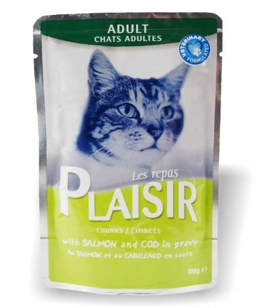 Plaisir Cat losos & treska, kapsička 100 g
