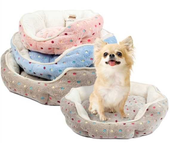 Pelíšek s puntíky Extra soft S 45x40x14cm šedá