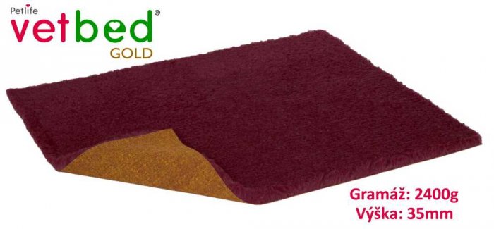 Vetbed Gold Vínová 100x75cm, vlas 35mm