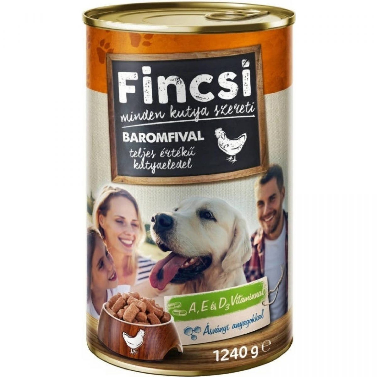 Fincsi Dog drůbeží, konzerva 1240 g