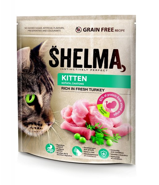 Shelma Junior bezobilné granule s čerstvým krůtím 750 g