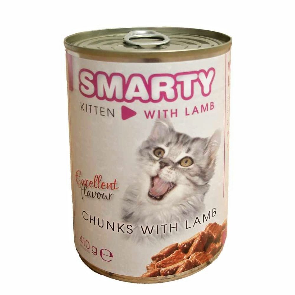 SMARTY Cat Kitten Jehněčí chunks, konzerva 410 g
