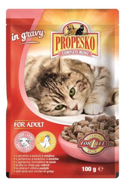 PROPESKO Cat jehněčí a kuřecí, kapsa 100 g