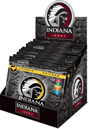 INDIANA Jerky kuřecí, Original, 600g - display
