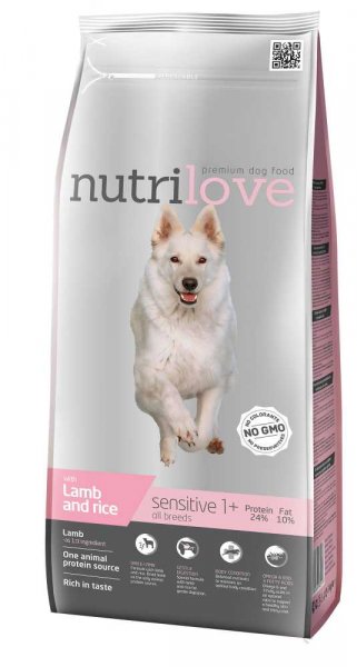 Nutrilove pes granule SENSITIVE jehněčí+rýže 3kg