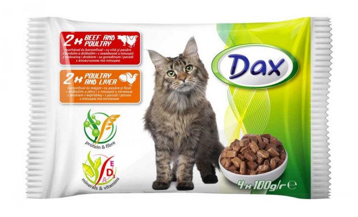 DAX Cat hovězí & drůbeží 4 x 100 g