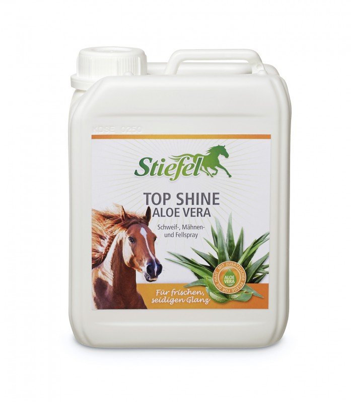 Stiefel Top shine Aloe vera pro svěží hedvábný lesk vašeho koně s Aloe, kanystr 2,5 l