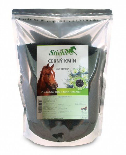 Stiefel Černý kmín semena pro imunitní systém, dýchací cesty a pro koně s letní vyrážkou, sáček 1,5 kg