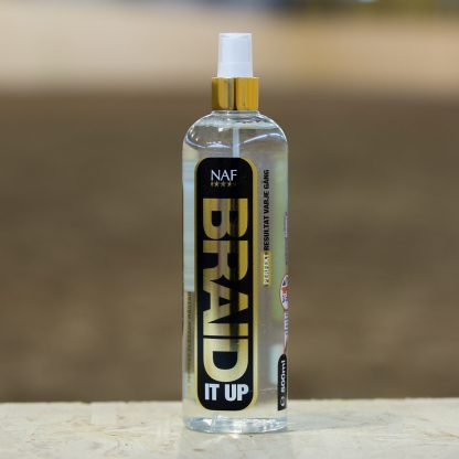 NAF Braid it up pro jednoduché zaplétání hřívy či ocasu, lahvička s rozprašovačem 500ml