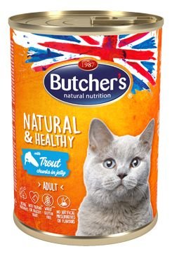 Butcher´s Cat Natur.&Healthy kousky pstruha v želé 400g