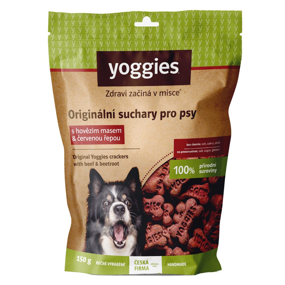 Yoggies Suchary s hovězím masem a červenou řepou 150 g
