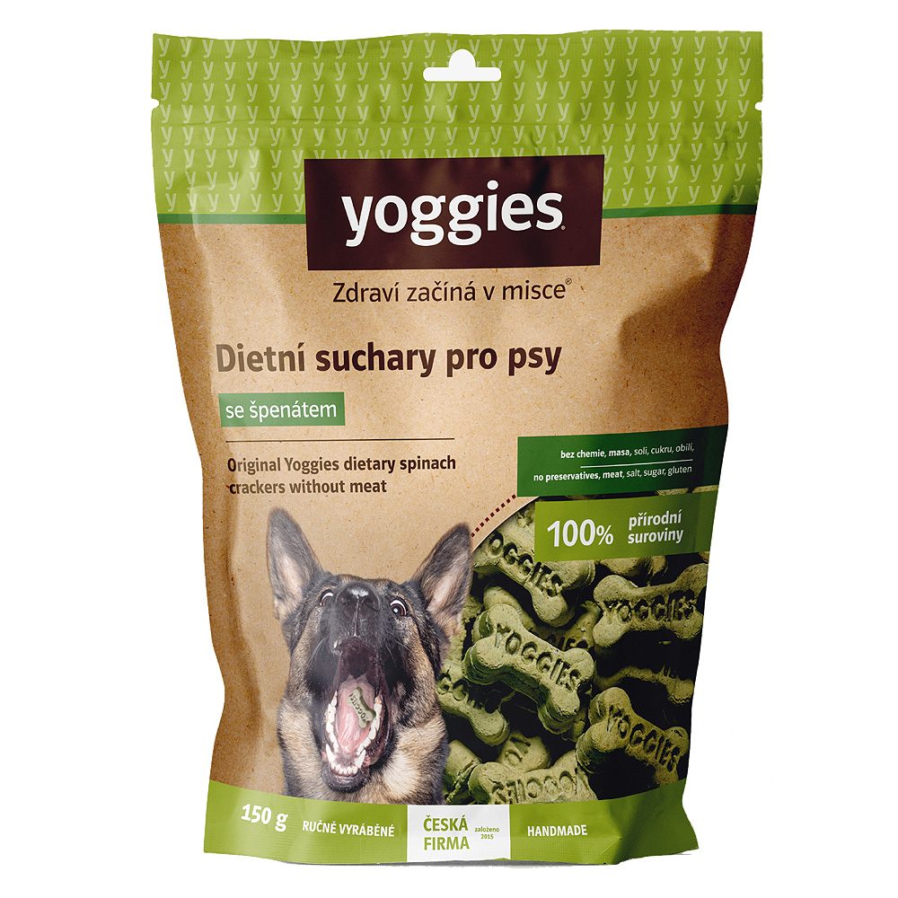 Yoggies suchary bez masa a lepku se špenátem 150g