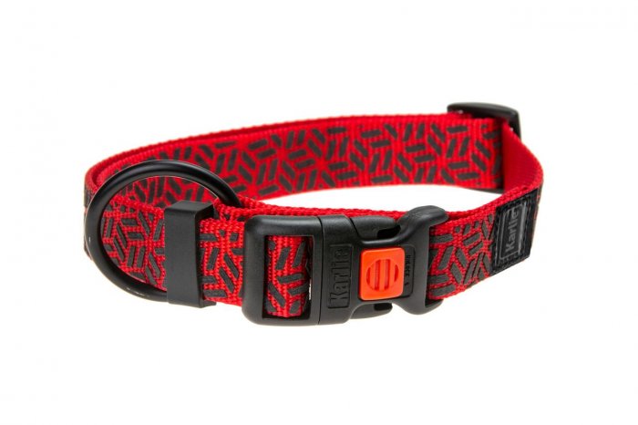 Karlie Obojek ASP Mix&Match červený motiv Grafit L/XL 45-65cm 25mm