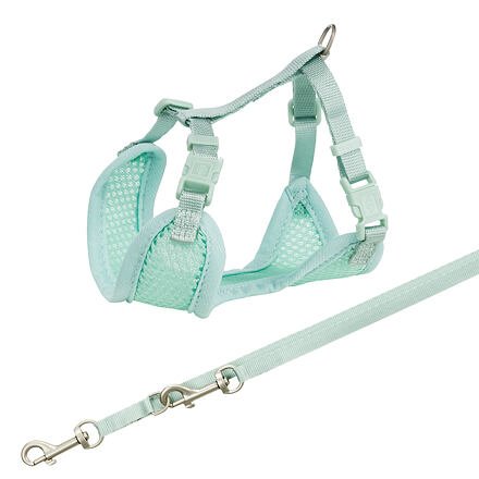 JUNIOR SOFT postroj s vodítkem pro štěňata, S-M: 26-34 cm, 2 m, mátová
