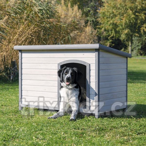 Natura bouda pro psa s rovnou střechou L 116 x 82 x 79 cm, šedá