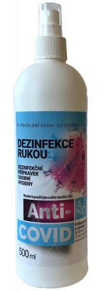 Anti-COVID desinfekce 500 ml, mechanický rozprašovač