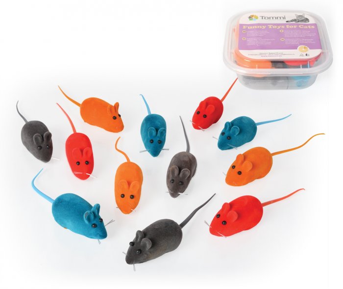 Hračka BOX Myška semiš 6 cm /12ks