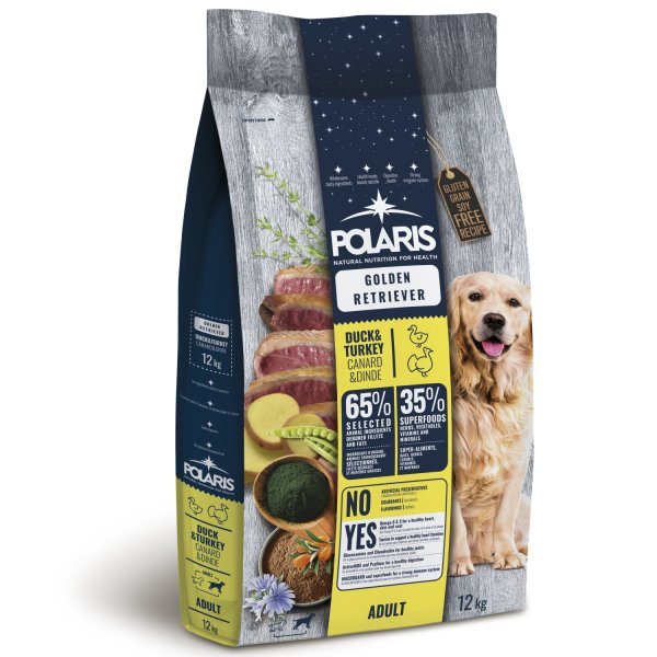 Polaris Dog Adult Zlatý retrívr kachna & krůta GF 12 kg