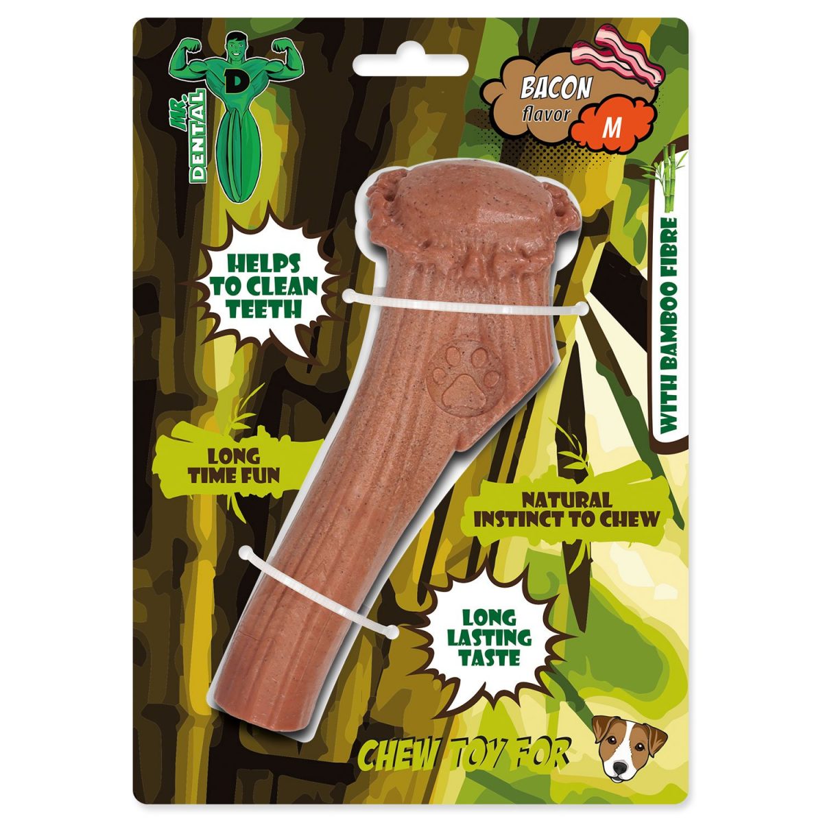 Hračka Mr.DENTAL žvýkací bambone parůžek slanina M