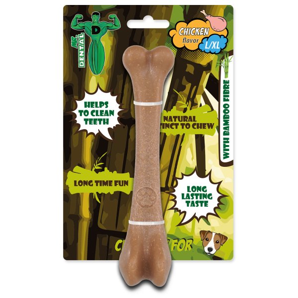 Hračka Mr.DENTAL žvýkací bambone kost kuřecí L/XL