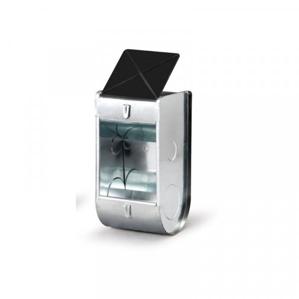 Krmítko závěsné pro králíky, krmný automat jednoduchý, pozink/plastové víko