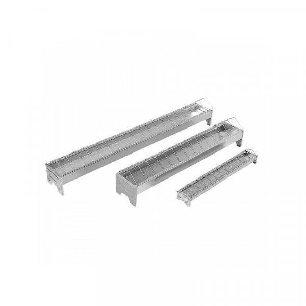 Krmítko pro drůbež žlabové, pozinkované, 13 x 50 cm