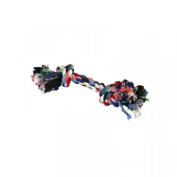 Hračka pro psy bavlněná - 2x uzel barevný, 20 cm