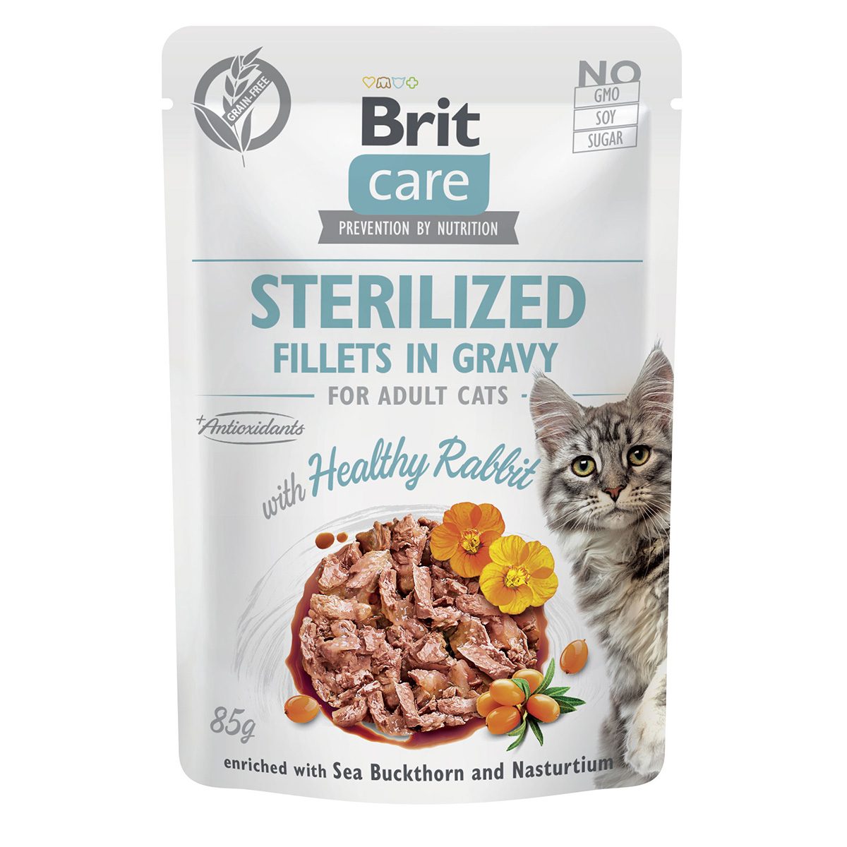 Brit Care Cat Fillets Gravy Steril Healthy Rabbit 85g