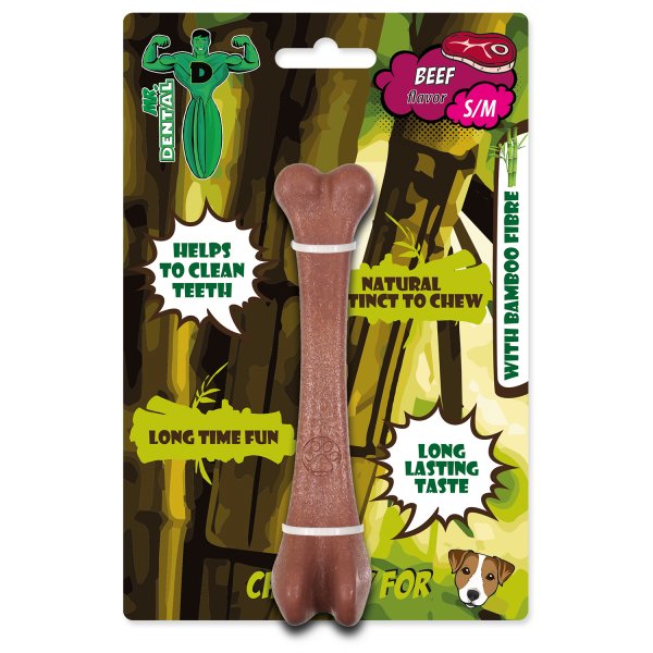 Hračka Mr.DENTAL žvýkací bambone kost hovězí S/M