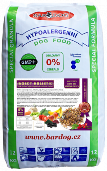 BARDOG INSECT HOLISTIC hypoalergénne 12 kg