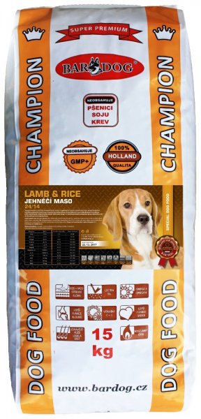 BARDOG LAMB & RICE 24/14 jehněčí maso s rýží 15 kg