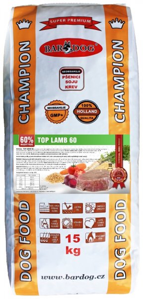 BARDOG LISOVANÉ KRMIVO TOP LAMB 60 15kg