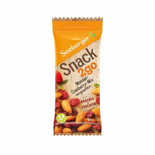 Seeberger Snack2go Mix mandlí a brusinek 50g
