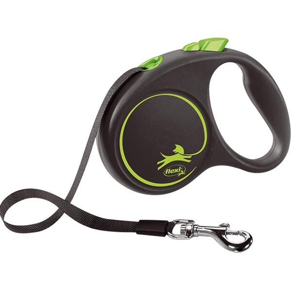 Vodítko FLEXI Black Design S pásek 5m/15kg zelená NEW
