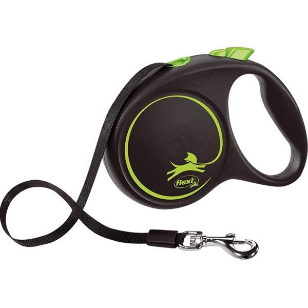 Vodítko FLEXI Black Design M pásek 5m/25kg zelená NEW