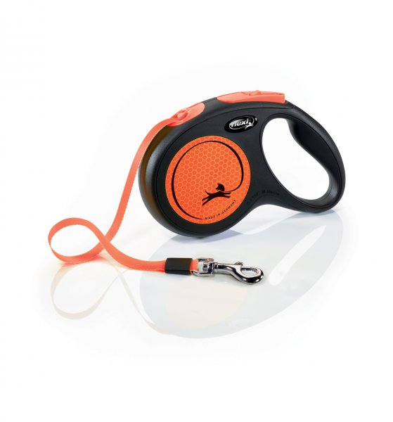 flexi New Neon S pásek 5m/15kg oranžová